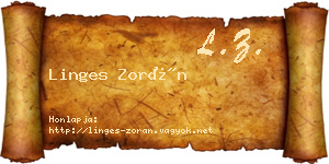Linges Zorán névjegykártya